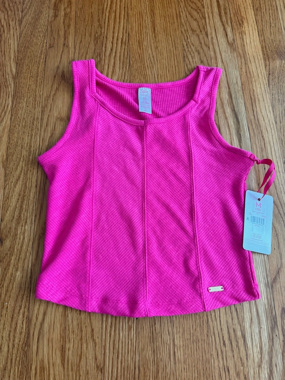 Justice hot pink athletic casual tank top New 10